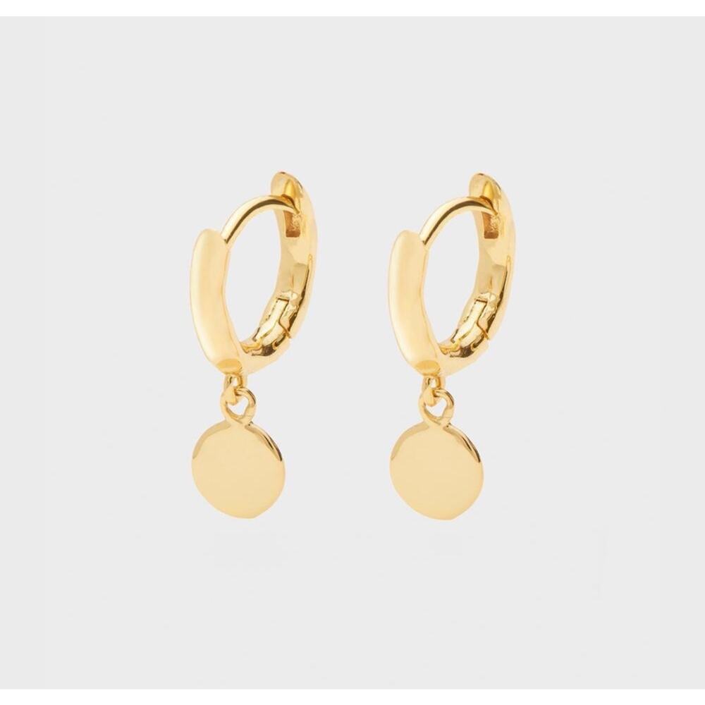 Gorjana Luca Gold Disc Charm Huggie Earrings